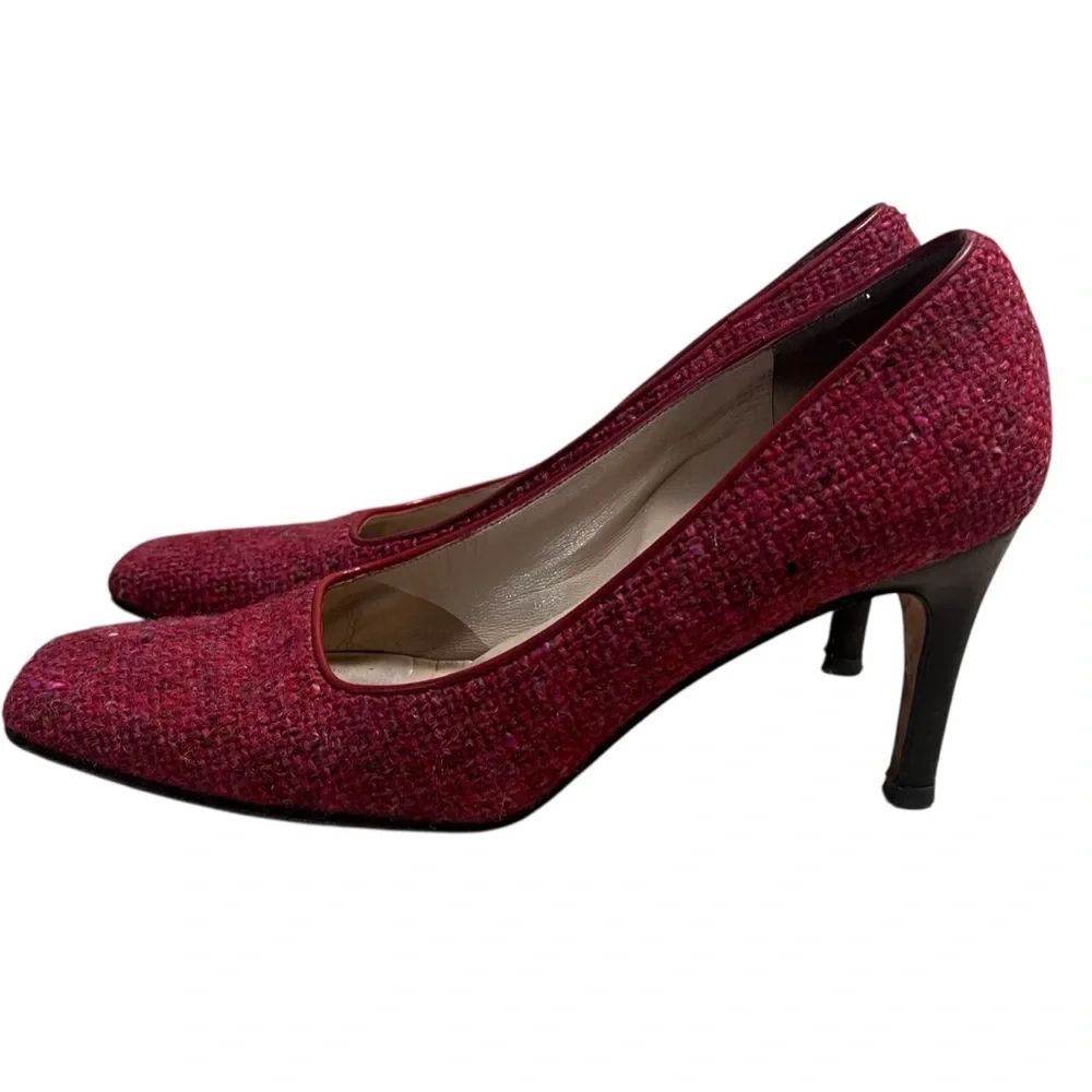 Kate Spade New YorkVintage Heels Pumps Square Toe Textured Red  Business‎ Casual